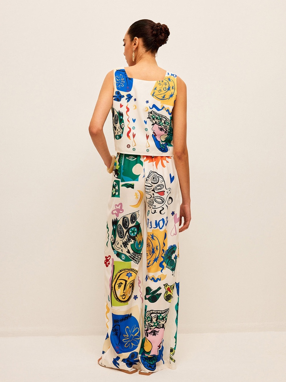 Commense Multicolor Graphic Wide-Leg set - Picture 4 of 7